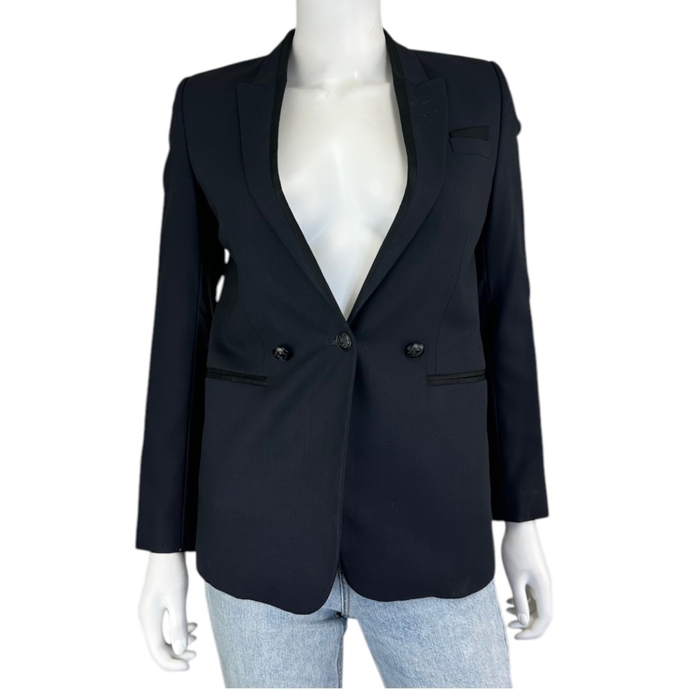 The Kooples Navy 100% Wool Blazer Size XS O0690